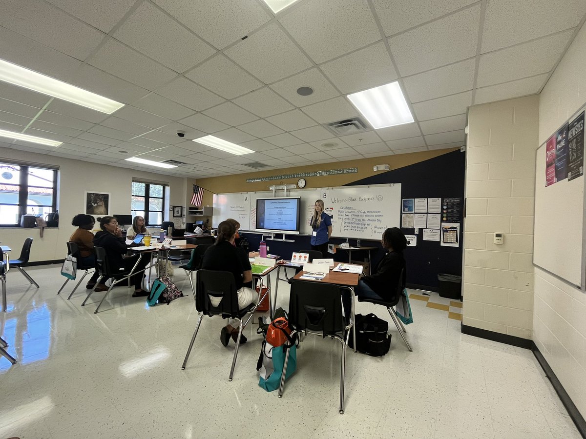 JackieLBaer's tweet photo. Day 4 of Great Beginnings! The “Black Backpacks” team is rocking their learning and ready to tackle the 2024-2025 school year! #ocpsPL #ocpsinduction https://t.co/G1U6tRsd37