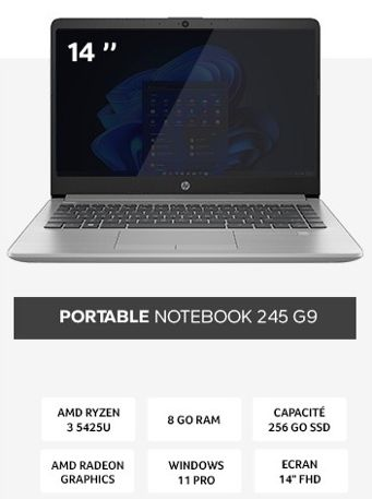 🔥 Offre Promotionnelle de Juillet ! 🔥
Découvrez le Portable Notebook 245 G9 : AMD Ryzen  8 GO RAM 256 GO Mémoire Windows 11 Pro Écran 14" FHD
🚀 Seulement 345,64€ ! 
Contactez-moi maintenant!
#PromoJuillet #Informatique #OffreSpéciale #HP #TechDeal