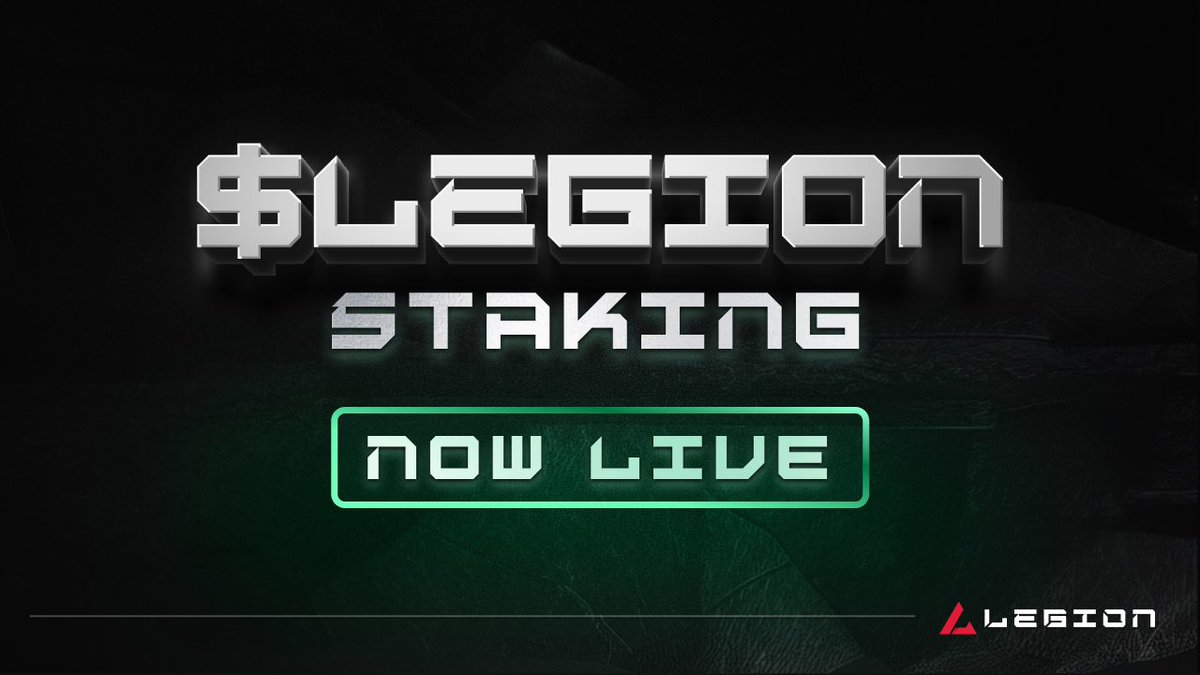 Legion, you ask. We deliver. 
You don’t ask, we still deliver. 

Our second $LEGION public staking pool is officially open. 

Stake your $LEGION at a guaranteed APR of at least 25%.

FCFS. Last round filled in minutes. 

6 mo, Min 25% APR, 250k Rew, Max 1M.