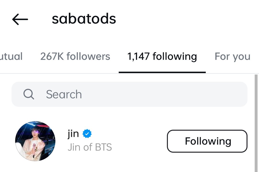 Sabato De Sarno (sabatods on IG), who is Gucci’s Creative Director, is now following Jin on Instagram 👀