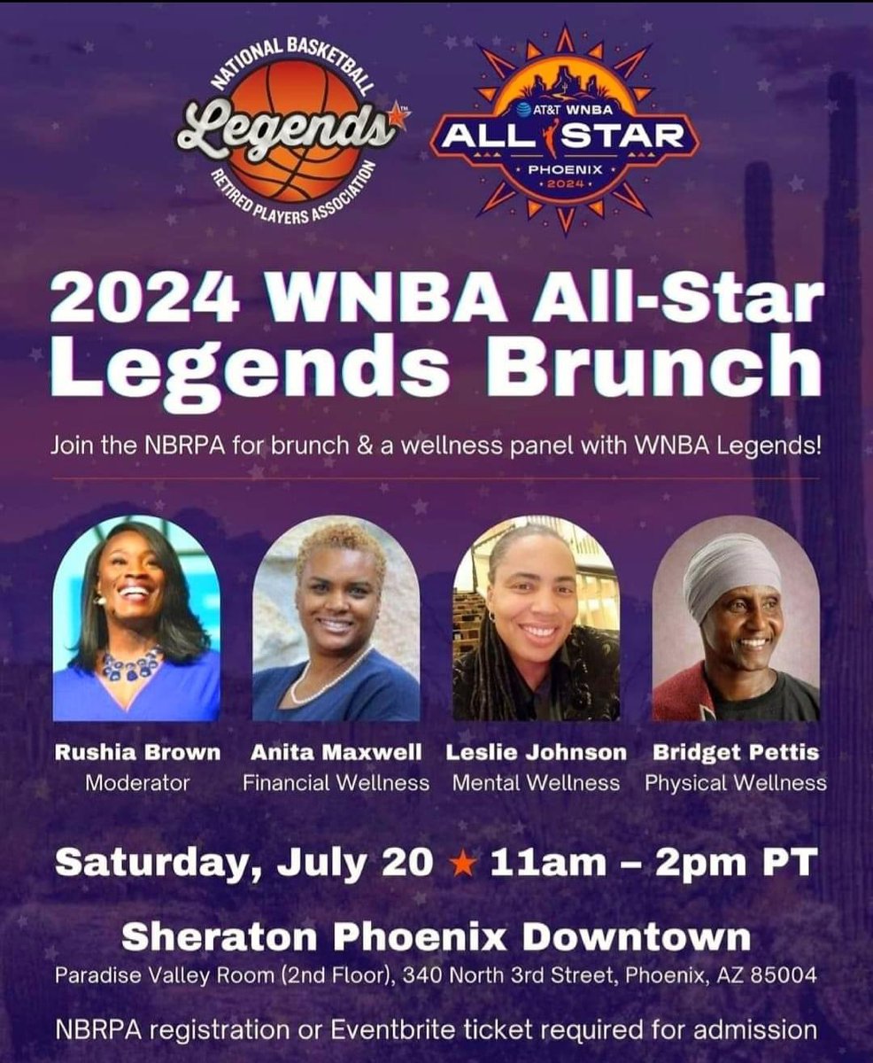 I'm incredibly honored to present amongst my peers during the WNBA All-Star Weekend Legends Brunch, a very important conversation about the importance of mental wellness during and after sports.  

#HushedNoMore #LeslieJohnson #WNBAAllStar #MentalHealth #mentalhealthmatters