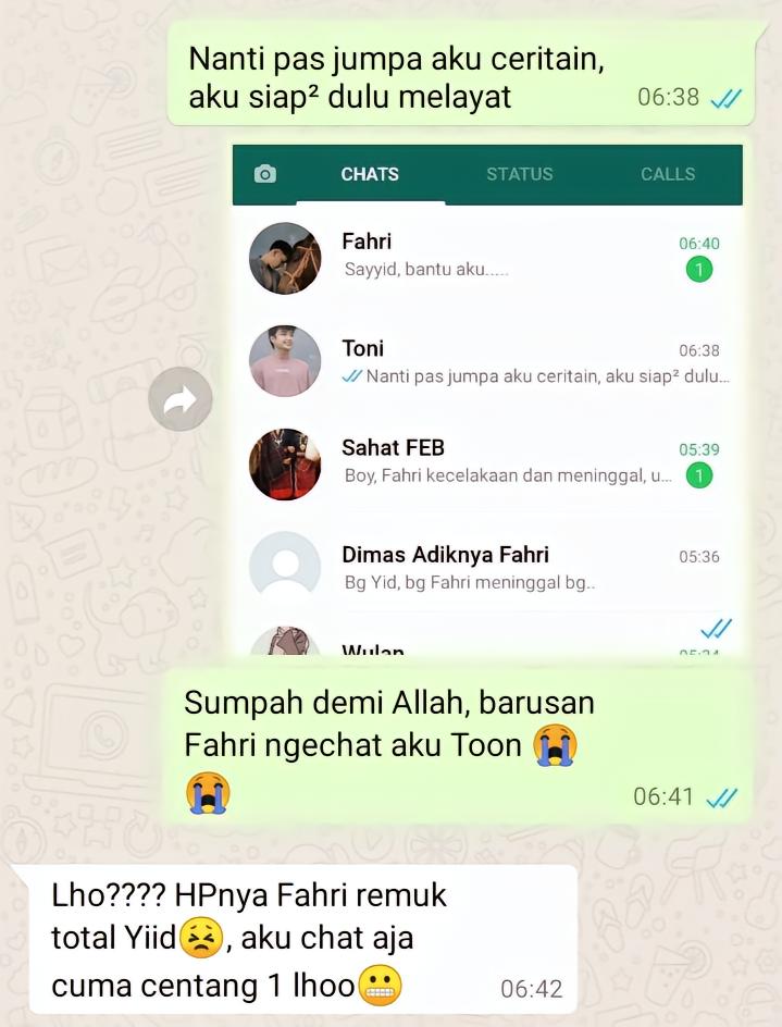 jejakvirall_'s tweet photo. Kejadian Aneh Tapi nyata
Sempet di chat orang terdekat setelah kematian menjemputnya 😱 https://t.co/C9MvGYUnqe