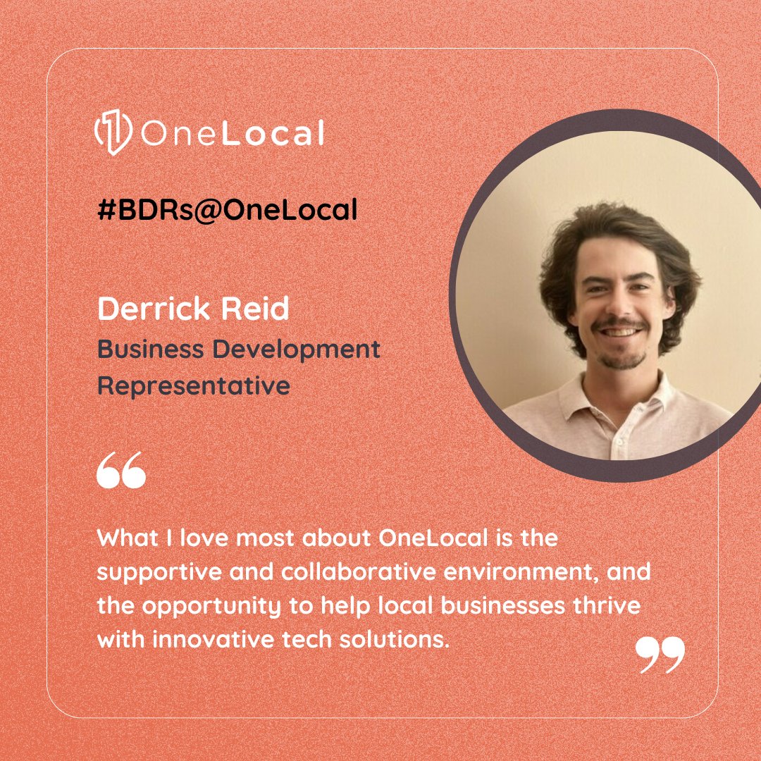 onelocalco's tweet image. ✨BDR Spotlight✨

Let's celebrate our BDRs! 🙌  #BDRs@OneLocal #BDR

It’s one of our strongest sales teams ever, and we'd like to celebrate their accomplishments! Our first shout-out goes to Derrick!
