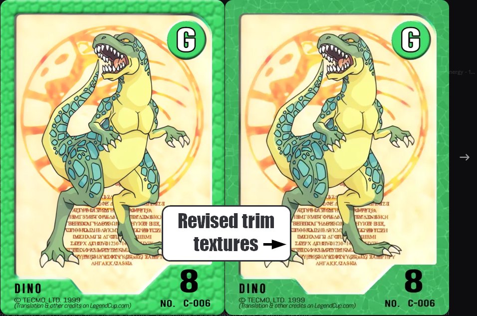 MonsterFenrick's tweet photo. Starting phase 2 of the MFBC restoration project. I was learning as I go. Here are some samples of a few things that needed updates.
MFBC修復プロジェクトの第2段階を開始。私はやりながら学んでいった。以下は、アップデートが必要だったいくつかのサンプルだ。
#MonsterRancher
#MFBC https://t.co/R9DB9ZOAlB