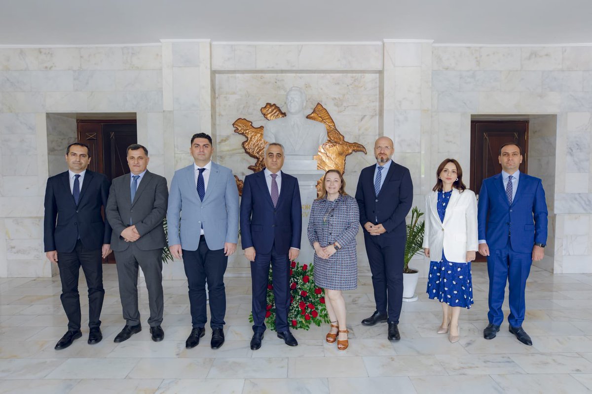AleRoccasalvo's tweet photo. Engaging  discussion with the Plenipotentiary Representative of the President of 🇦🇿 in Nakhchivan @fuad_najafli during my first visit to Nakhchivan.

Insightful exchange  on #ClimateChange &amp; environmental protection &amp; skills training 
Grateful for the cooperation! #UNDP https://t.co/FPQnv5B5nV