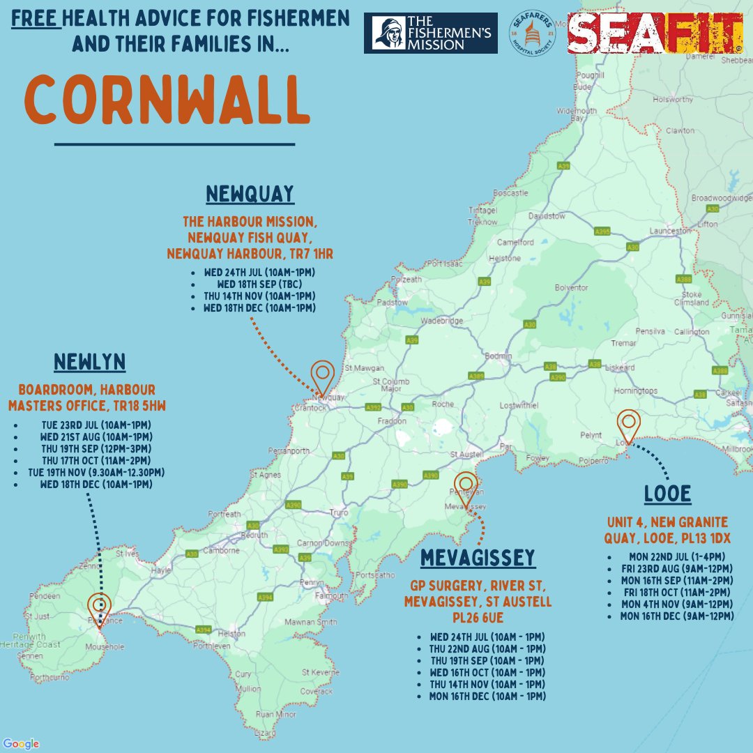 SeaFit® (@fishmishseafit) on Twitter photo Fishermen
<a href="/HealthCornwall/">Healthy Cornwall</a>
Health Advisors will be in Looe 22nd, Newlyn 23rd, Mevagissey & Newquay 24th July. Fishermen come along for a free, confidential chat n check
<a href="/thefishmish/">Fishermen's Mission</a>
<a href="/seahospital/">Seafarers Hospital Society</a>
#narrowthegap #coastalcommunities Fishermen
<a href="/HealthCornwall/">Healthy Cornwall</a>
Health Advisors will be in Looe 22nd, Newlyn 23rd, Mevagissey & Newquay 24th July. Fishermen come along for a free, confidential chat n check
<a href="/thefishmish/">Fishermen's Mission</a>
<a href="/seahospital/">Seafarers Hospital Society</a>
#narrowthegap #coastalcommunities