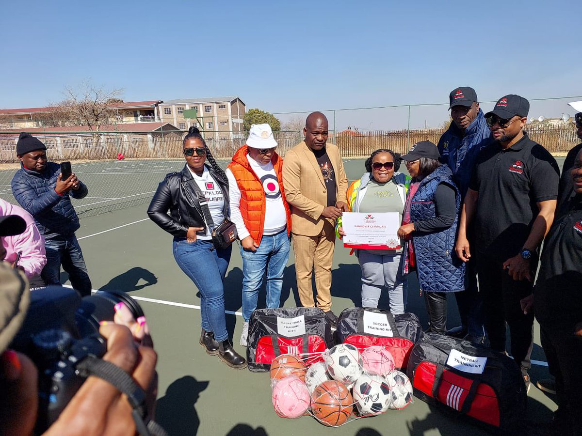 JoburgChiefWhip's tweet photo. To mark Nelson Mandela International Day, I was in Ward 27 with Ward Councillor Godfrey Tshehlo for the official opening of combi courts and goal posts at the Diepkloof Zone 5 sports grounds today. #MandelaDay https://t.co/ImdKzg8DJi
