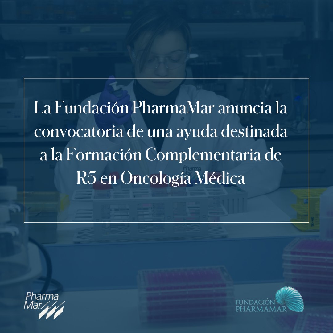 PhrmMar's tweet photo. En el marco del #DiaInternacionalDelSarcoma 
recordamos que desde @FundaciónPharmaMar ofrecemos ayuda económica para residentes R5 en Oncología Médica.

🔹 Enfocadas en el diagnóstico y tratamiento del sarcoma de tejidos blandos.
✅ Ayuda de 12.000 euros brutos.
🗓️ Convocatoria abierta hasta el 20/09/2024.

¡Comparte esta información con aquellos que puedan estar interesados! ➡️ 🔗https://t.co/qNHZUmyI6p