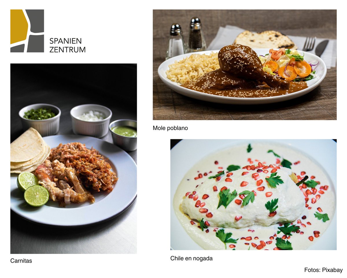 spanienzentrum's tweet photo. Lo que más me gustó fue la “cochinita pibil”. Pero también es imprescindible probar el “mole poblano”, ¡un verdadero deleite para el paladar, con chocolate y chile! https://t.co/qzU41WwJO3