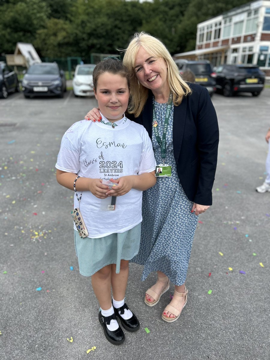 Last day at St Ambrose for my Ezzy, so many amazing memories made with the best friends and teachers! Now on to the next chapter 💚🥰 <a href="/StAmbroseSpeke/">St Ambrose Catholic Academy</a> @MrStinchcombY6