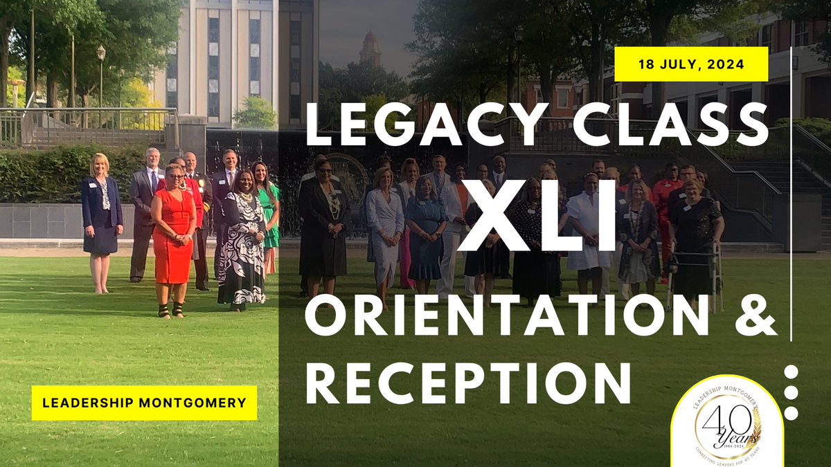 Today marks the New Class Orientation and Reception for Legacy Class XLI! 

Welcome to the Leadership Montgomery Family, Legacy Class XLI!

#LeadershipMontgomery
#connectingleaderstoeffectchange
#LegacyClassXLI