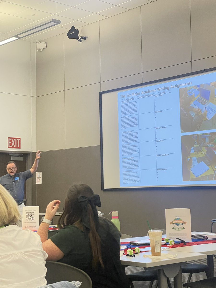 Ms_Bakke's tweet photo. Excited to be at the Region 11 ELAR Conference “Literacy Connects Us to the World”! First session is our keynote Jim Burke @englishcomp #region11 https://t.co/B4WpIEZ4Hd