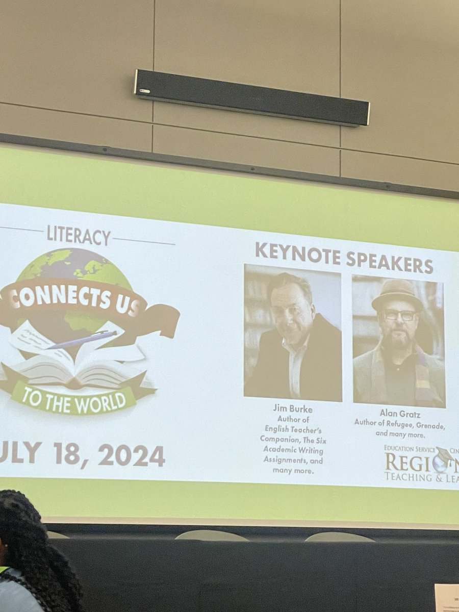 Ms_Bakke's tweet photo. Excited to be at the Region 11 ELAR Conference “Literacy Connects Us to the World”! First session is our keynote Jim Burke @englishcomp #region11 https://t.co/B4WpIEZ4Hd