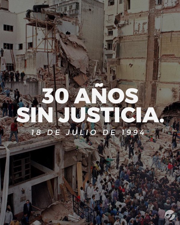 gustikra's tweet photo. Hoy se cumplen 30 años del atentado contra la #AMIA (la comunidad Judía de Buenos Aires) que dejo un saldo de 85 muertos y más de 300 heridos.

Seguimos exigiendo justicia para que las víctimas puedan descansar en paz

#Amia30años https://t.co/ldBryllIGy