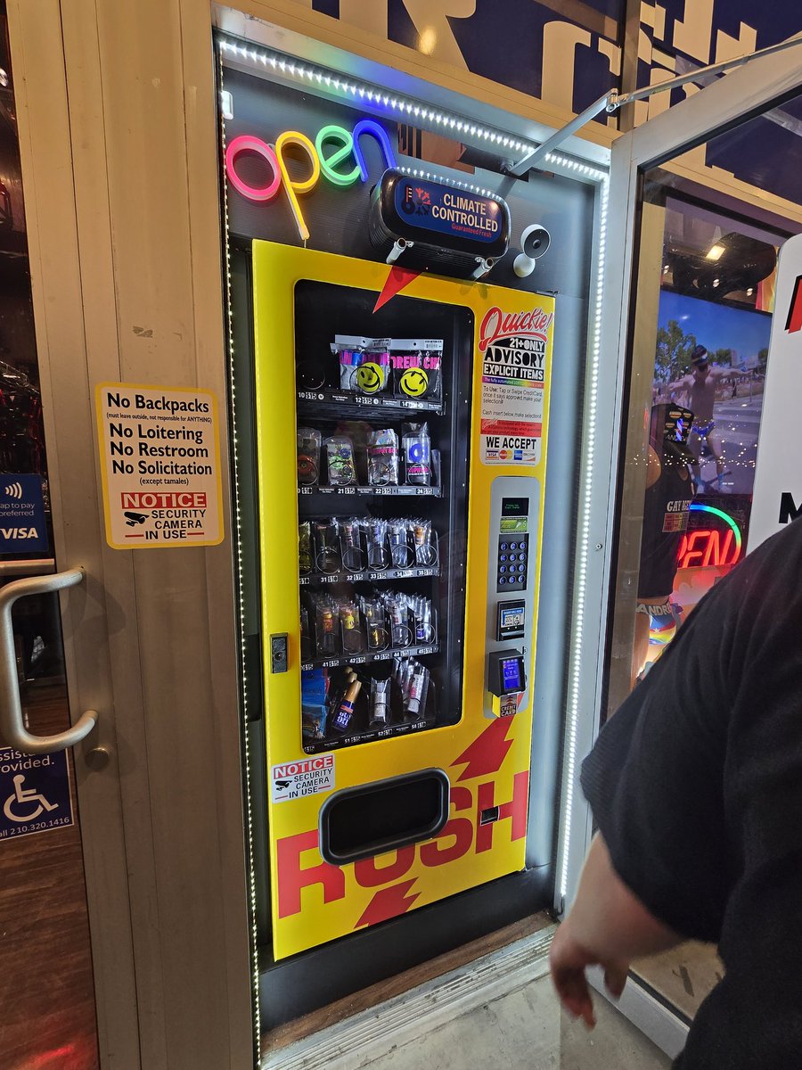 PupCirque's tweet photo. Oh what a time to be alive in SA. Popper and Lube vending machine connected to @ouchunderwear https://t.co/mEZIkgQF4z