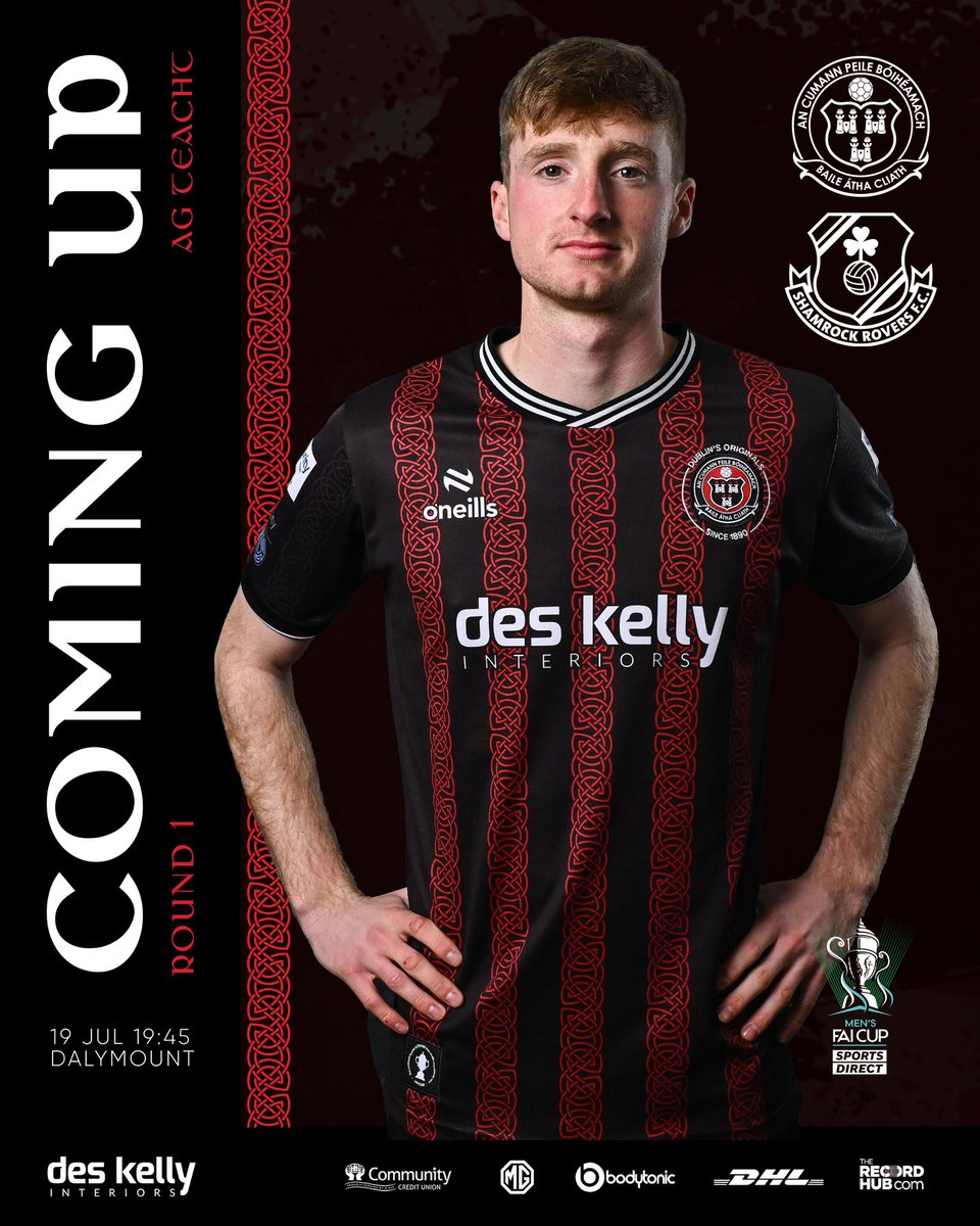 🔜 Bohemians are back in action at Dalymount Park tomorrow when we host Shamrock Rovers in the Sports Direct FAI Men’s Cup.

🏆🎀 #SheWore