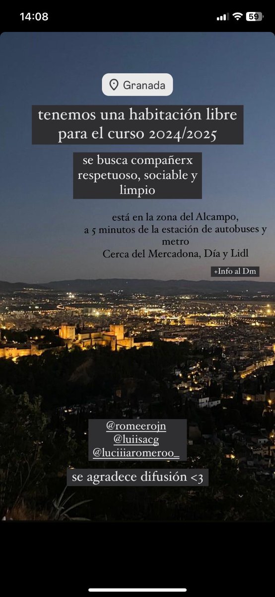 romeerojn's tweet photo. SE BUSCA COMPAÑERX DE PISO 
CURSO 2024/2025
Granada (Zona Alcampo)
muy económico!!
#queydondeestudiar2024 #pisosugr #cotilleosugr #pisosgranada https://t.co/wwySSVWTDO