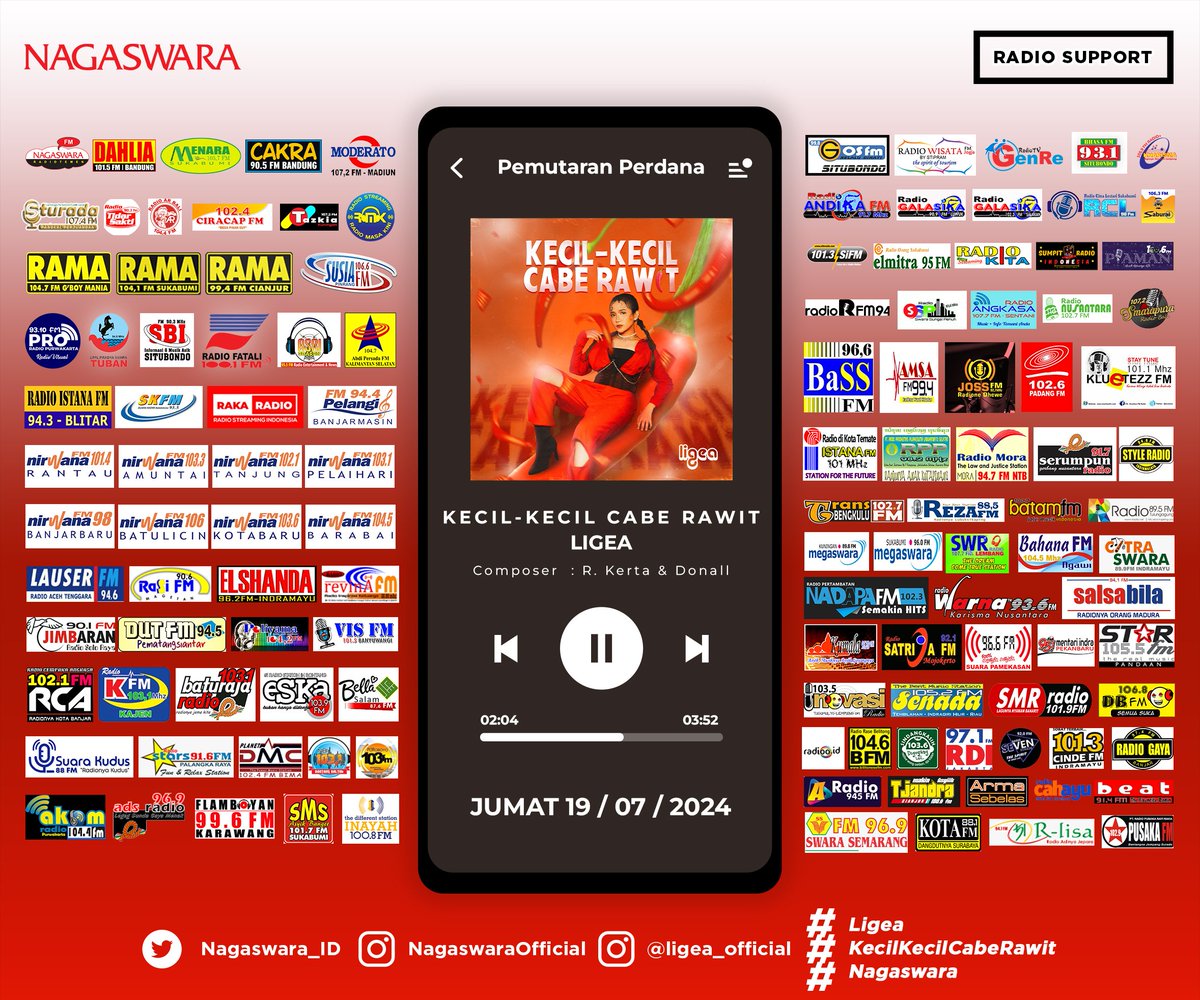 SwaramudaBDG's tweet photo. #PemutaranPerdana
LIGEA - KECIL KECIL CABE RAWIT
Cc: @nagaswaraofficial @ligea_official @Nagaswara_ID @jalankarmel114
#Ligea #KecilKecilCabeRawit #NAGASWARA https://t.co/Fzm3qNtr0x