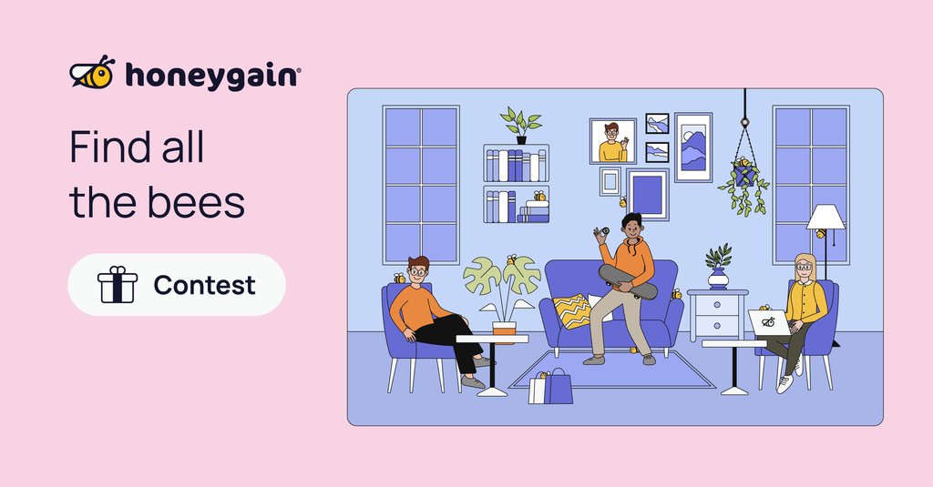 🐝 Can you spot the hidden bees? 🐝 Find them all to participate in the #HoneygainContest - 6 lucky participants win 500 credits! 

The rules:⁠
1) Find all the bees
2) Comment below how many you’ve found &amp; where⁠ 👉 Don't forget to add your referral code!

Let the game begin!