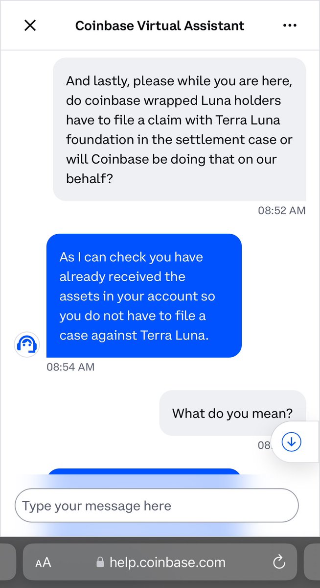 WeedyHerralsun's tweet image. $wLuna #wLuna 

After about an 90 mins with @coinbase support they advised a claim does not have to be made against TFL. Either that’s accurate or liable AF. 

Supposedly an announcement across all channels incoming…