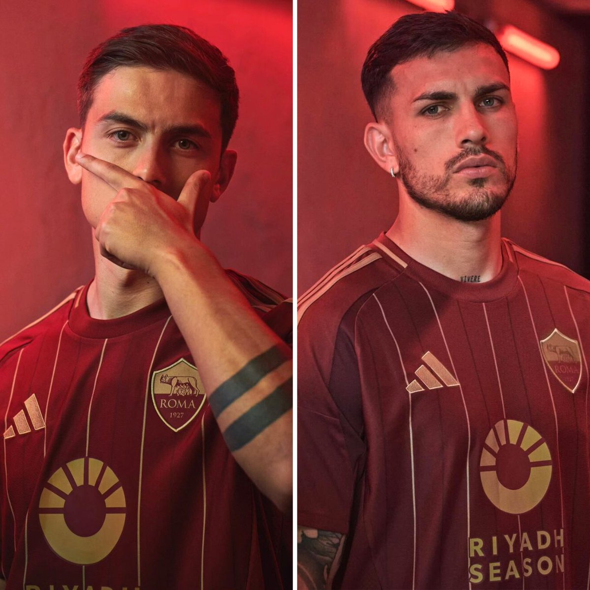 dfsport_'s tweet photo. 🇦🇷🇮🇹 Paulo Dybala y Leandro Paredes presentan la NUEVA camiseta de Roma https://t.co/72nfyscQTp
