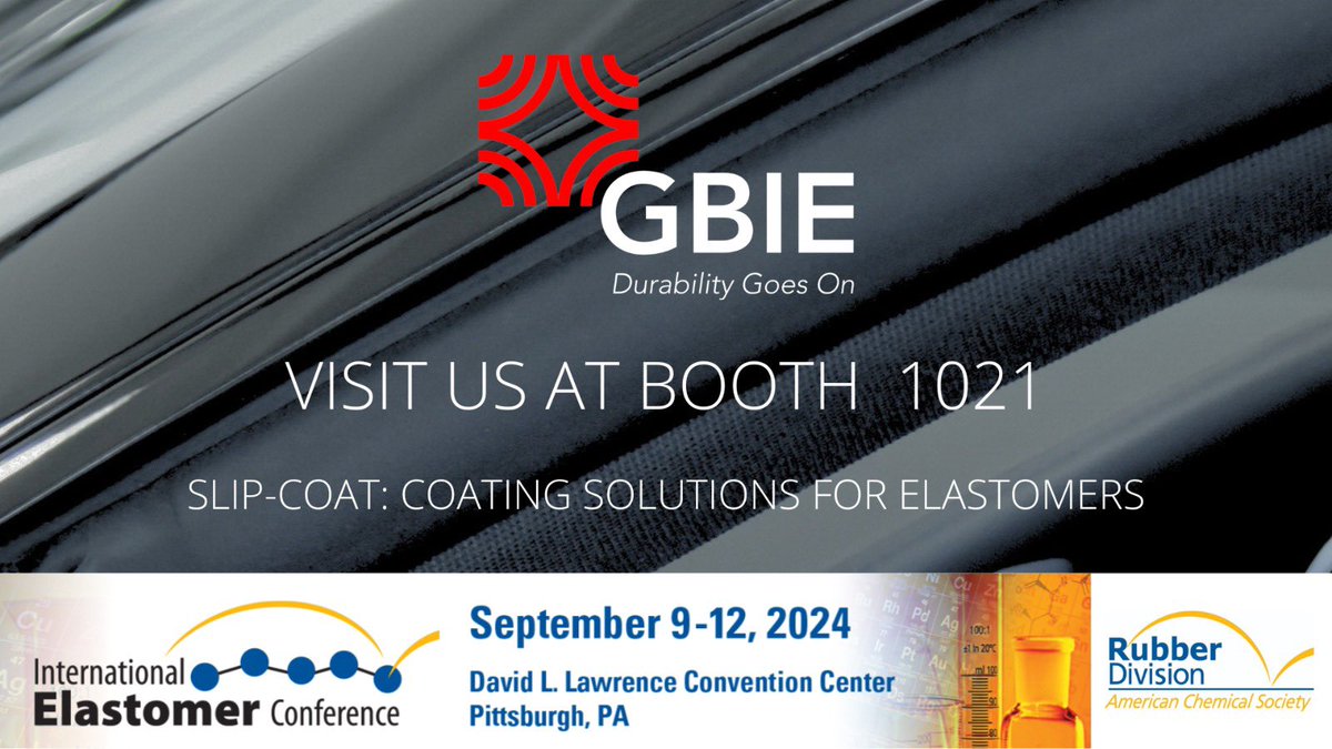 gbie_slipcoat's tweet photo. #GBIE is excited to be @RubberDivision, ACS International Elastomer Conference in Pittsburgh from September 10 - 12, 2024.
We look forward to showcasing our #SLIPCOAT water-based coating solutions on Booth 1021. 👀
➡️ https://t.co/0BGdts3M9f
#RubberIEC #DurabilityGoesOn https://t.co/nvbDRRqvqb