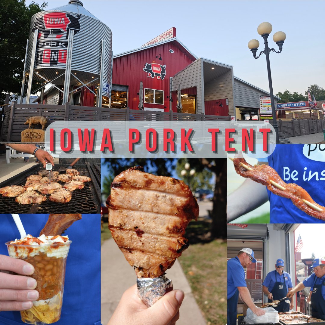 IowaPork's tweet photo. DAY 1 OF THE IOWA STATE FAIR! 🎡 Be sure to stop by the Pork Tent to grab a delicious meal and say hi to a local pork producer!
Find us down Grand Ave across from the Ag Building. We promise you won't find better pork or people anywhere else! https://t.co/e2x8cdeOgb