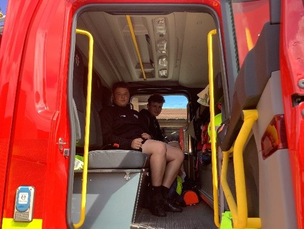 TomFutureschs's tweet photo. This term the Public Service pupils enjoyed a trip to Cwmbran Fire Station. They watched a road traffic collision demonstration, had a tour of the fire station,  sat in the fire engines, tried on the uniform, had a go in the gym and had a go of the hoses to wash the yard down. https://t.co/WK5PqFRyzm