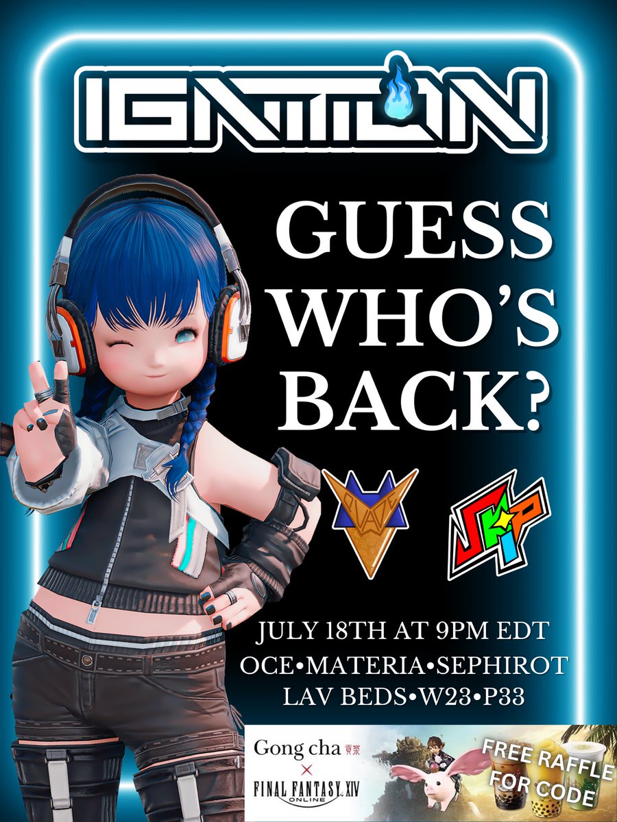 DiamondDE_FFXIV's tweet photo. Guess who's back?! Ignition has returned, and we're ready to celebrate! We've missed you all so much that we couldn't wait to bring you a special treat: a code for the Proxie King Mount! Who's ready to join the fun?! #ffxiv (Players outside of NA region who can’t receive code will be offered the new A9 Mount or 7Mil!)

OCE•Materia•Sephirot•Lav Beds•W23•P33
@Myquade @SkipSpaceship