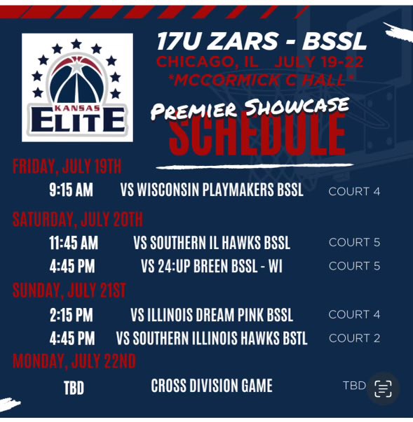 Here is my schedule for this weekend in Chicago. So excited to compete!!@KansasEliteWBB