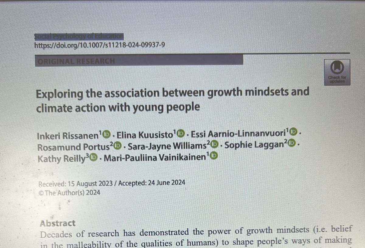 Kathy Reilly (@krgeography) on Twitter photo Check out our latest open access <a href="/CCC_CATAPULT/">CCC-CATAPULT</a> publication exploring the association between growth mindsets and climate action among young people: rdcu.be/dOdRk <a href="/EPAResearchNews/">EPA Research News</a> <a href="/RissanenInkeri/">Inkeri Rissanen</a> <a href="/aarniolinna/">Essi Aarnio-Linnanvuori</a> <a href="/RosamundPortus/">Dr Rosamund Portus</a> <a href="/sarainchiseldon/">Dr Sara Williams</a> Check out our latest open access <a href="/CCC_CATAPULT/">CCC-CATAPULT</a> publication exploring the association between growth mindsets and climate action among young people: rdcu.be/dOdRk <a href="/EPAResearchNews/">EPA Research News</a> <a href="/RissanenInkeri/">Inkeri Rissanen</a> <a href="/aarniolinna/">Essi Aarnio-Linnanvuori</a> <a href="/RosamundPortus/">Dr Rosamund Portus</a> <a href="/sarainchiseldon/">Dr Sara Williams</a>