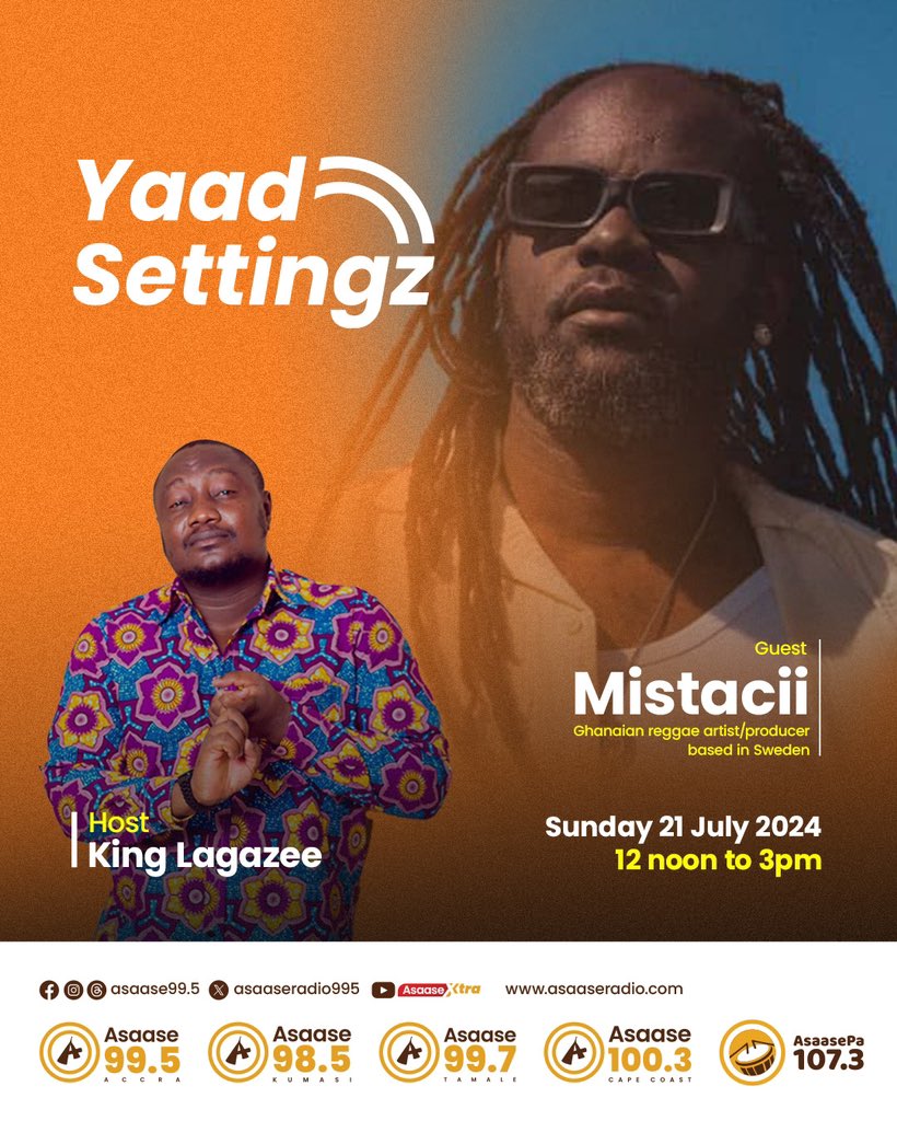 LagazeeSoundGH's tweet photo. @KingLagazee Interviews Ghanaian reggae artist and a producer based in Sweden @Dewiseman On #YaadSettingz On @AsaaseRadio995 Live Via Zoom 

Sunday 21 July 2024

Time: 12pm - 3pm GMT

Stream : https://t.co/0X7zsBqaNQ

#AsaaseRadio #YaadSettingz #LagazeeSoundIntl #GlobalSettingz https://t.co/P3ejArwNuA