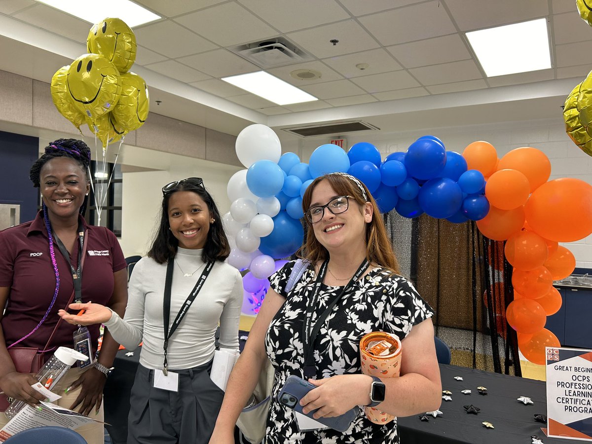 kwani_woods's tweet photo. The Professional Learning Certification Program (PLCP) is excited to welcome new teachers on temporary certificates to OCPS at Great Beginnings! #ocpsinduction https://t.co/66emRWPg0j