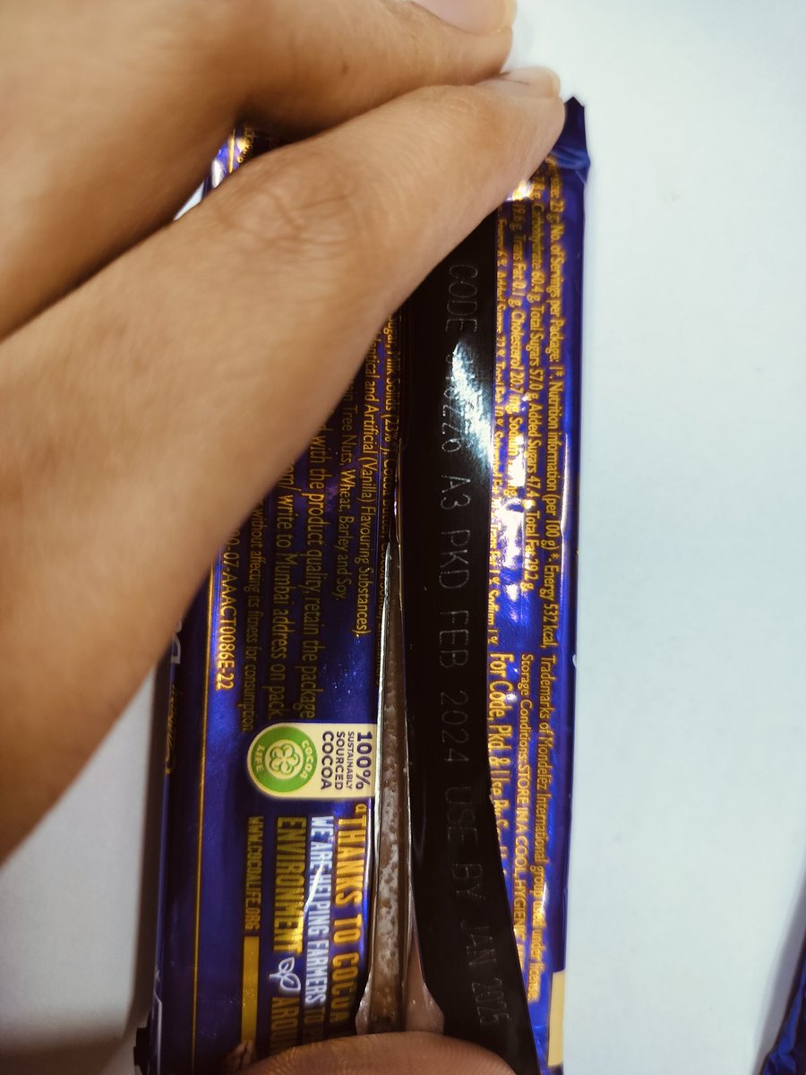 IshikaKarani's tweet photo. Purchased a Dairy Milk today when opened it, found in a condition where it cannot be consumed as it is filled with fungus 
Package date is February 2024 and use by Jan 2025 today is 18th July 2024 
What is dairy milk providing us??
#Cadbury #fssai #FoodSecurity https://t.co/YUGALK9OLt