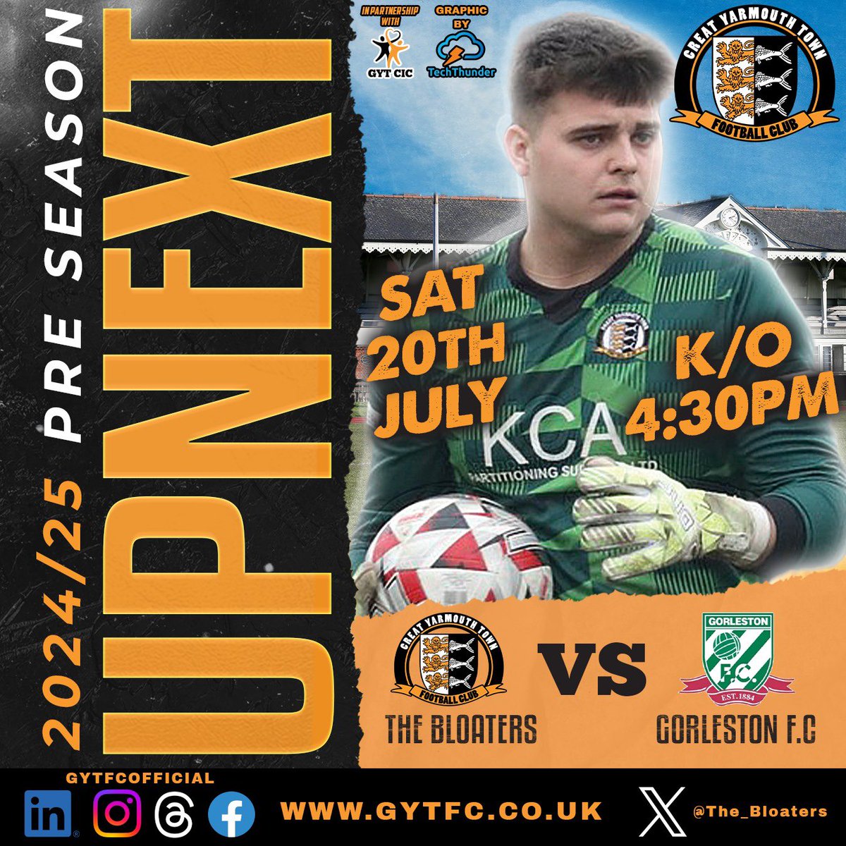 The_Bloaters's tweet photo. 🧡🖤PRESEASON CHARITY GAME🧡🖤

LIFEBOAT CUP

BLOATERS V GORLESTON 4.30ko

Our only chance to see the bloaters in action at The Wellesley this season before the real action starts next Saturday 
Admission is PAY WHAT YOU WANT with proceeds going to The RNLI 🧡🖤 https://t.co/WI96LYXGqM