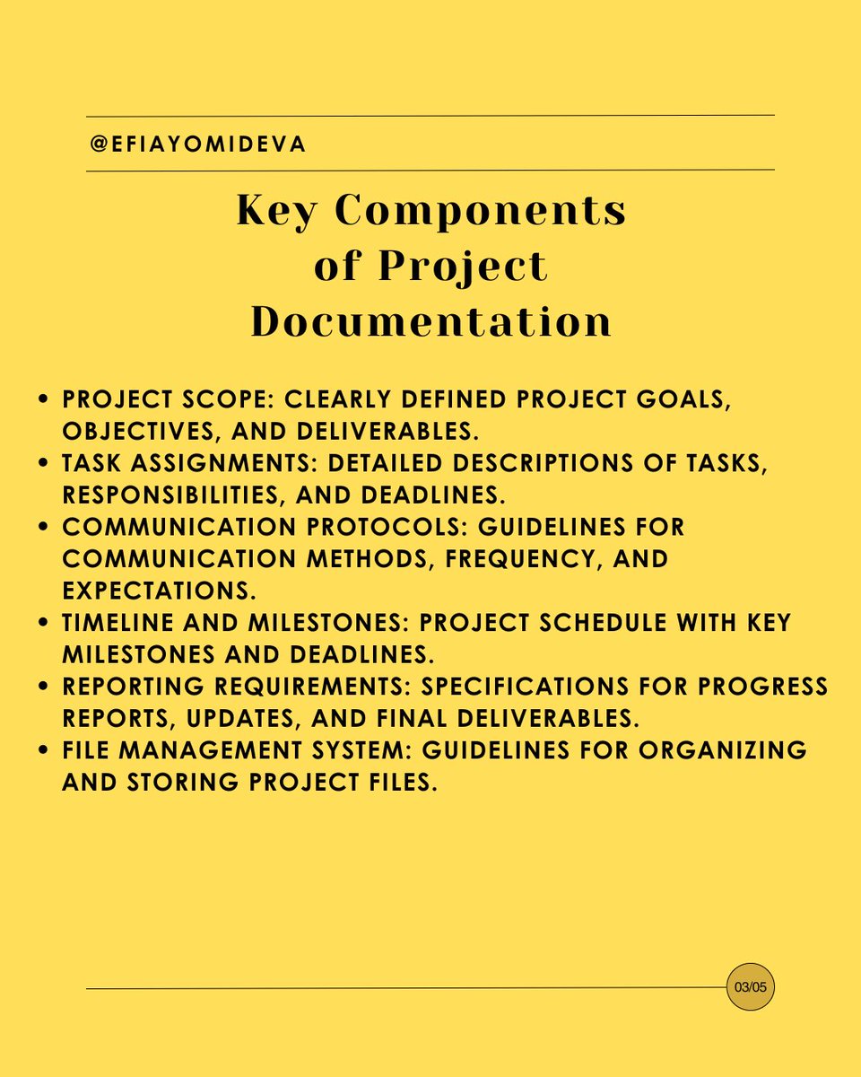efiayomideVA's tweet image. As a VA you ensure project success through thorough documentation. #ProjectDocumentation #ProjectSuccess #ExecutiveAssistant #ProjectManagement #Documentation