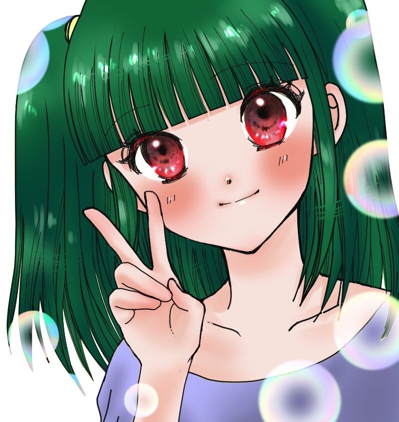 yua_hime_nyan5's tweet photo. @uritylyt ちるおさん、遅くなりましたがお誕生日おめでとうございます！トキシラズではお世話になりました。
少女漫画風緑子ちゃんFA，ご笑納ください😁
（簡単なものですみません） https://t.co/0Y1icqFgB9
