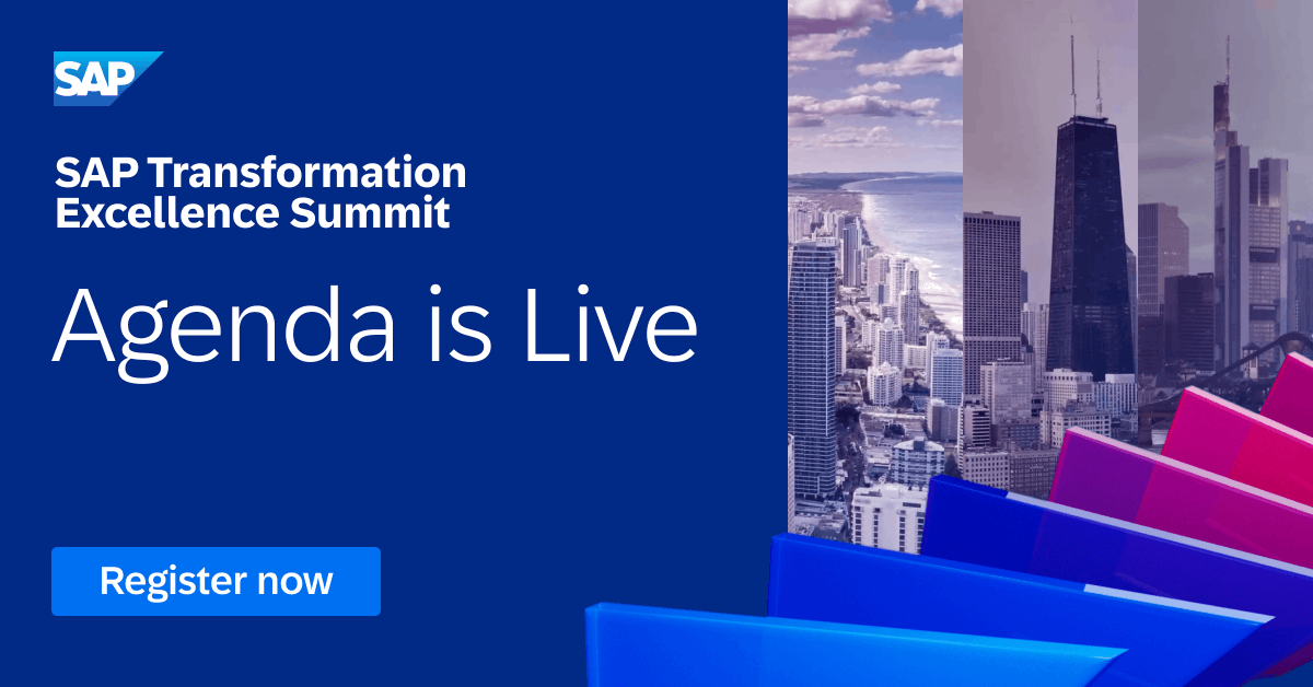 SAPLeanIX's tweet image. Agendas for our SAP Transformation Excellence Summits are live! 🗓️ Join us in:
* Gold Coast: 11-12 Sep.
* Chicago: 16-18 Sep.
* Frankfurt: 7-9 Oct.
Plan, manage, and execute successful business transformation! Sign up today 👉 hubs.ly/Q02H2zb80 #SAPTESummit
