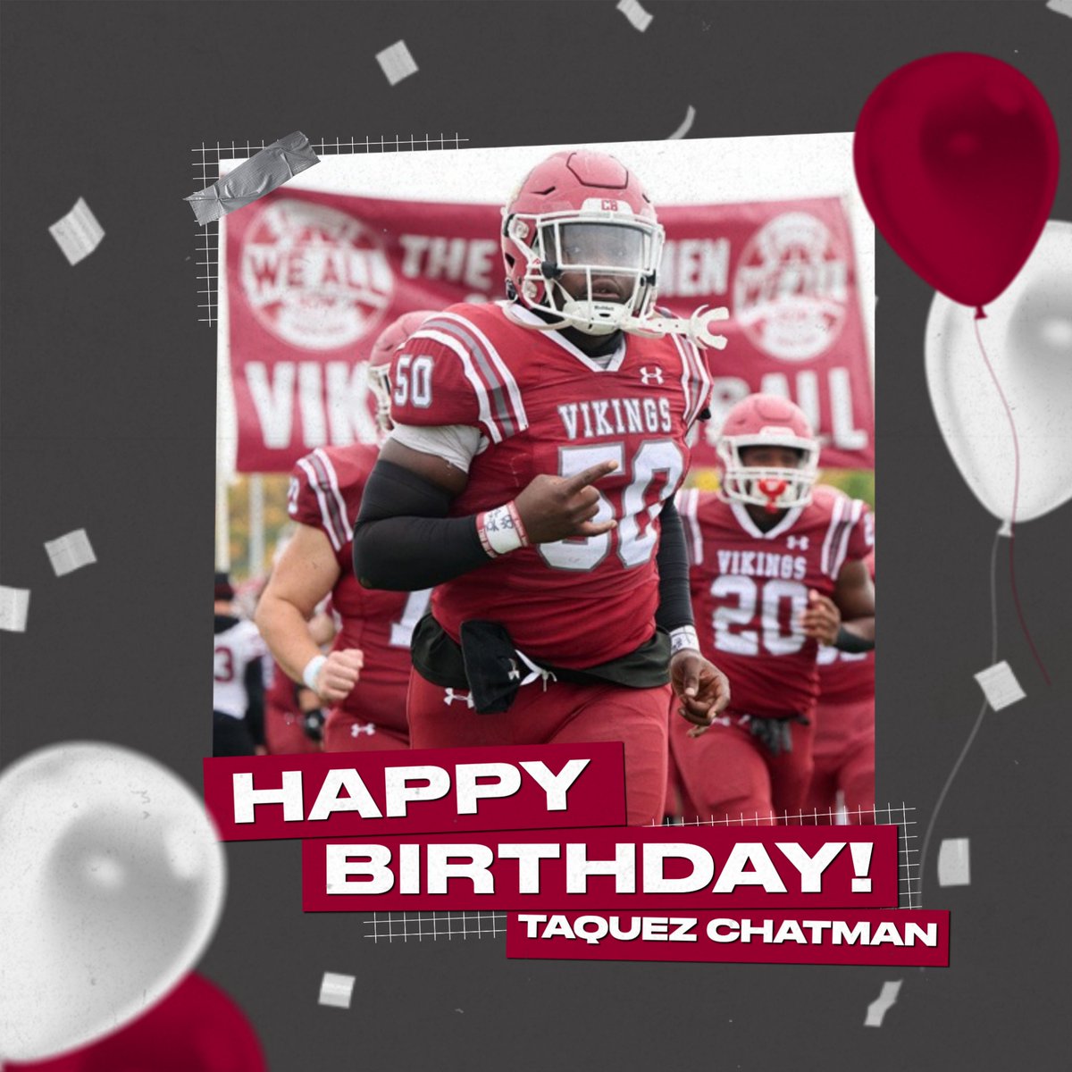 VCSU_Football's tweet photo. Happy Birthday to Junior Defensive Lineman, TaQuez Chatman! https://t.co/NJwJY8jlfO