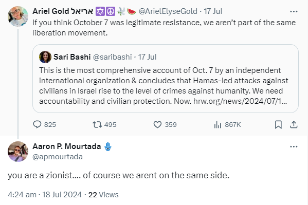 Daniel_Sugarman's tweet photo. There comes a time when every anti-Zionist Jew discovers that it doesn't matter how loudly &amp; consistently they shout about how much they loathe Israel, as soon as they air what should be an uncontroversial opinion (eg. October 7th was bad) they magically become "Zionist". https://t.co/aj5EHbmm6t