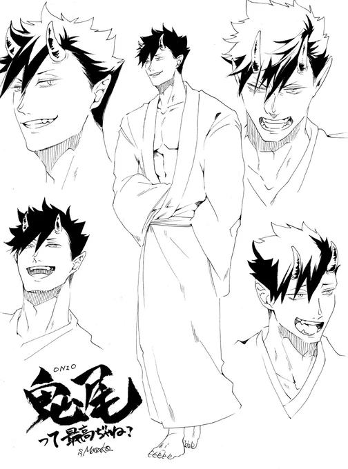 やまねさんに無茶ぶりリクした鬼尾さんが最高過ぎて落書き✍️怒ると目が赤く光るらしい! 