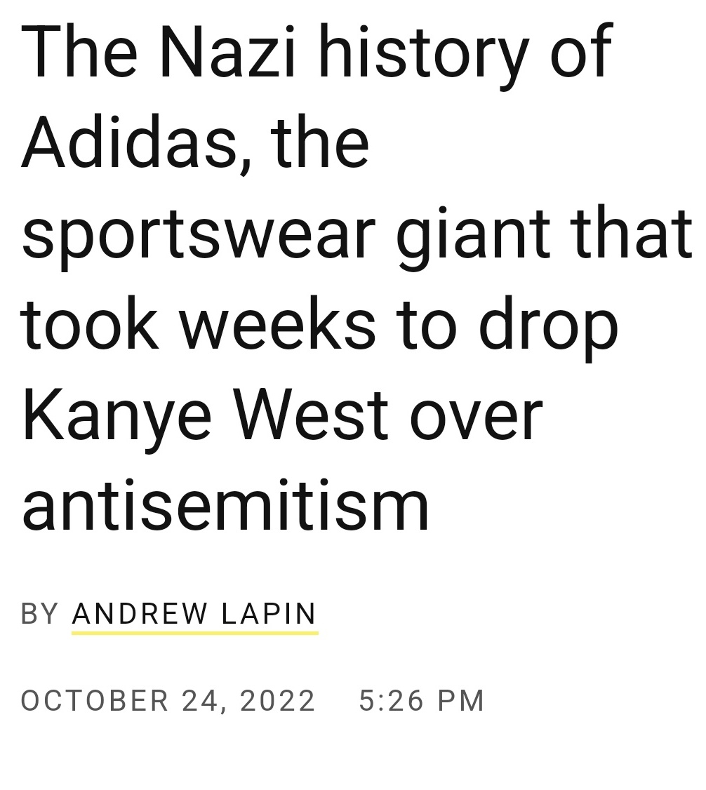 DrEliDavid's tweet image. .@adidas was founded by Adi Dassler, a member of N×zi party, and has a long history of antisemitism.

Today it hit a new low, choosing a Palestinian to model a shoe symbolizing the 1972 Munich Olympics, where 11 Israeli athletes were massacred by Palestinians.

#BoycottAdidas