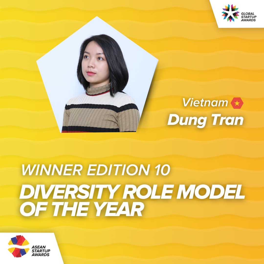 AseanStartup's tweet photo. Congratulations to Dung Tran, the founder and CEO of Rayo from Vietnam 🇻🇳, for being honored as the regional winner for Diversity Role Model of the Year at the ASEAN Startup Awards! Dung attributes this achievement to the amazing team at Rayo and the work they do together. https://t.co/ME5vZAFVAI