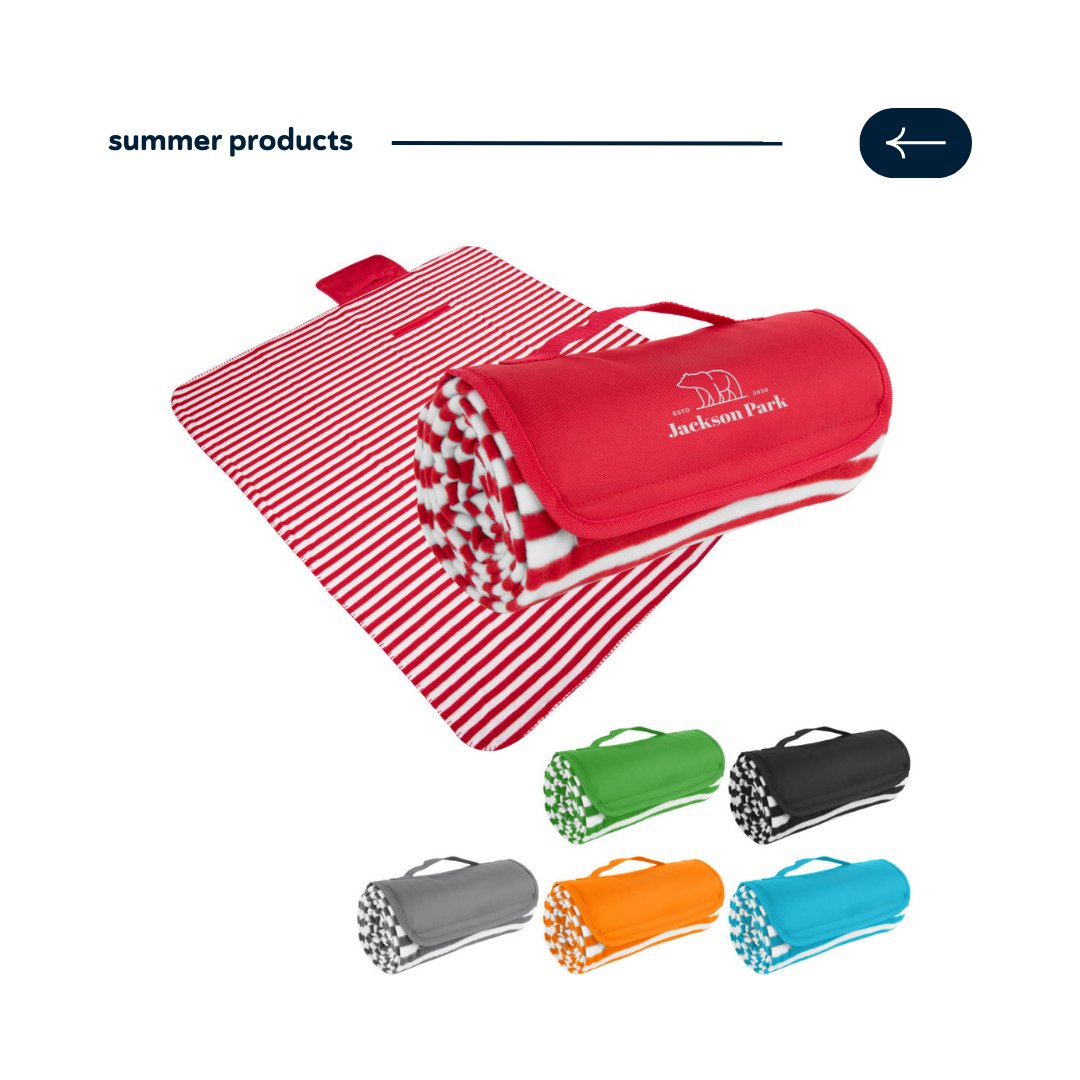 Perfect for travel this summer! ☀️ Our cabana roll-up blanket easily folds within itself using a hook and loop closure, features an attached handle for easy carrying, and is surface washable for your convenience. #mavichmadeit
