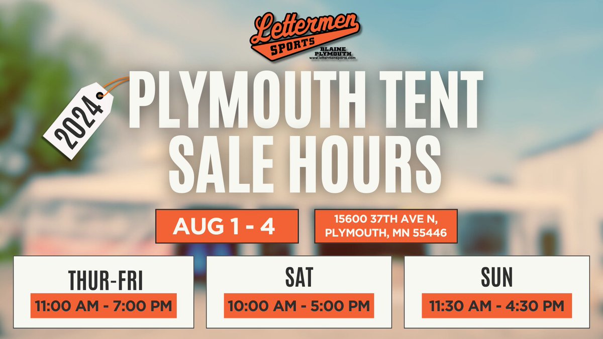 LettermenSports's tweet photo. Join us under the tent for amazing
savings August 1st - 4th 🎪
For more information: https://t.co/SkqfyC2GoA
We hope to see you there!
#lettermensports #tentsale #shoplocal #SummerSale https://t.co/bbQG6hoQKx
