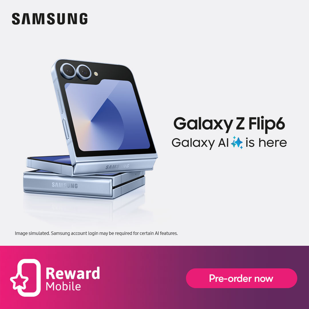 📱✨ Galaxy Z Flip6 is built to last, with a tough exterior, strengthened hinge and scratch-resistant screen. It creates a lasting impression with its bold colours and stylish design. Pre-Order Now!

#SamsungFlip6 #InnovationUnfolded #TechReimagined #RewardMobile