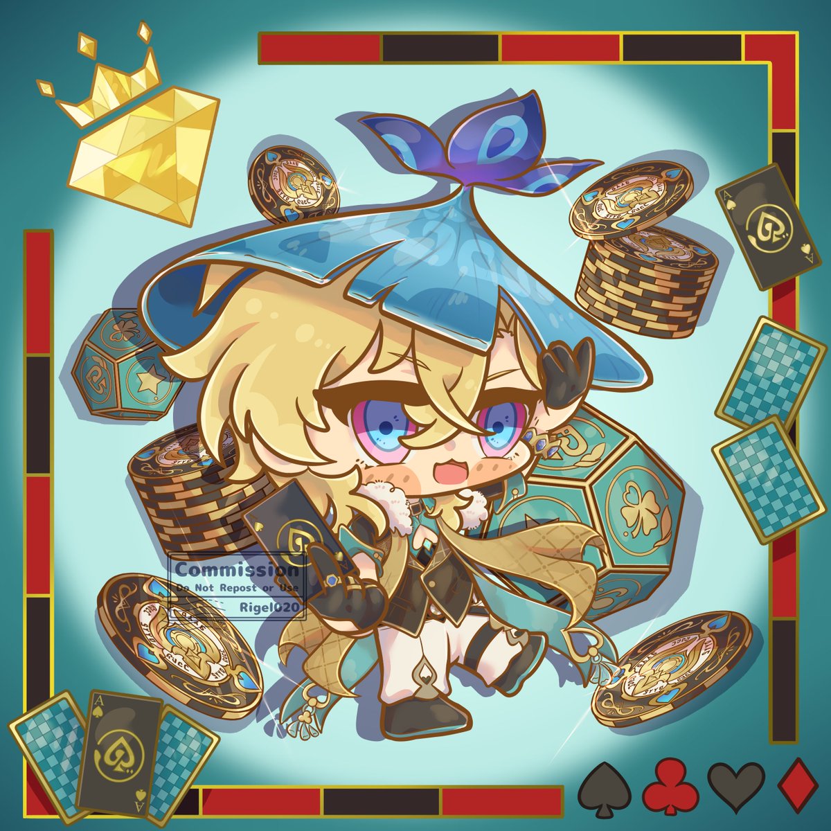 Thank you <a href="/sseshiee/">seshie</a> for commissioning me ❤🎲🦚
Aven with ararycan hat