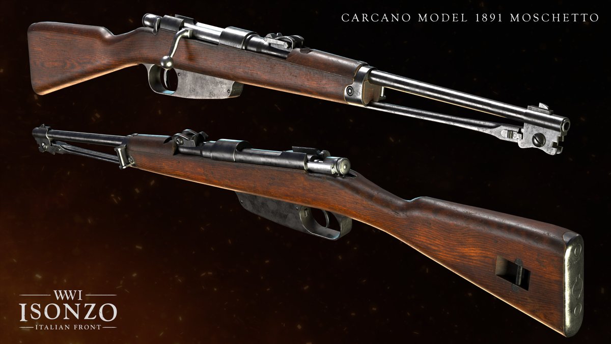 WW1GameSeries's tweet image. The "Moschetto" in Carcano M91 Moschetto translates to "Musket", a term often used as descriptor for Italian carbines. This variant has an integral folding bayonet and originally came with a band for Cavalry troops, but was later issued to other troops as well.

#WW1 #Isonzo