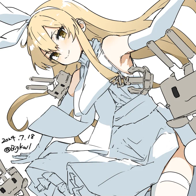 島風#艦これ版深夜の真剣お絵描き60分一本勝負 #艦これ版真剣お絵描き60分一本勝負_20240718 
