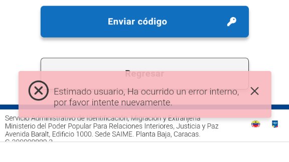 cecipetare's tweet photo. @VenezuelaSaime buenos días, una semana tratando de registrarme para cita y tramitar mi cédula y nada. ¿Que sucede página saime? ¿Que o como hago para sacar mi cédula? https://t.co/iF8Jzs2epe